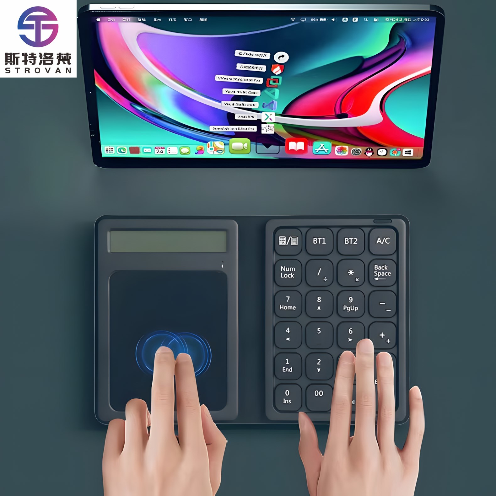 Mini Wireless Mouse - Keyboard Angka BT Lipat Portabel Dengan