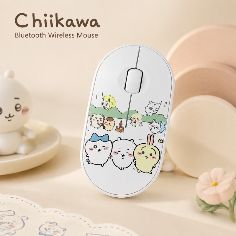 Mini Wireless Mouse - Mouse Nirkabel Bluetooth Chiikawa yang Lucu,