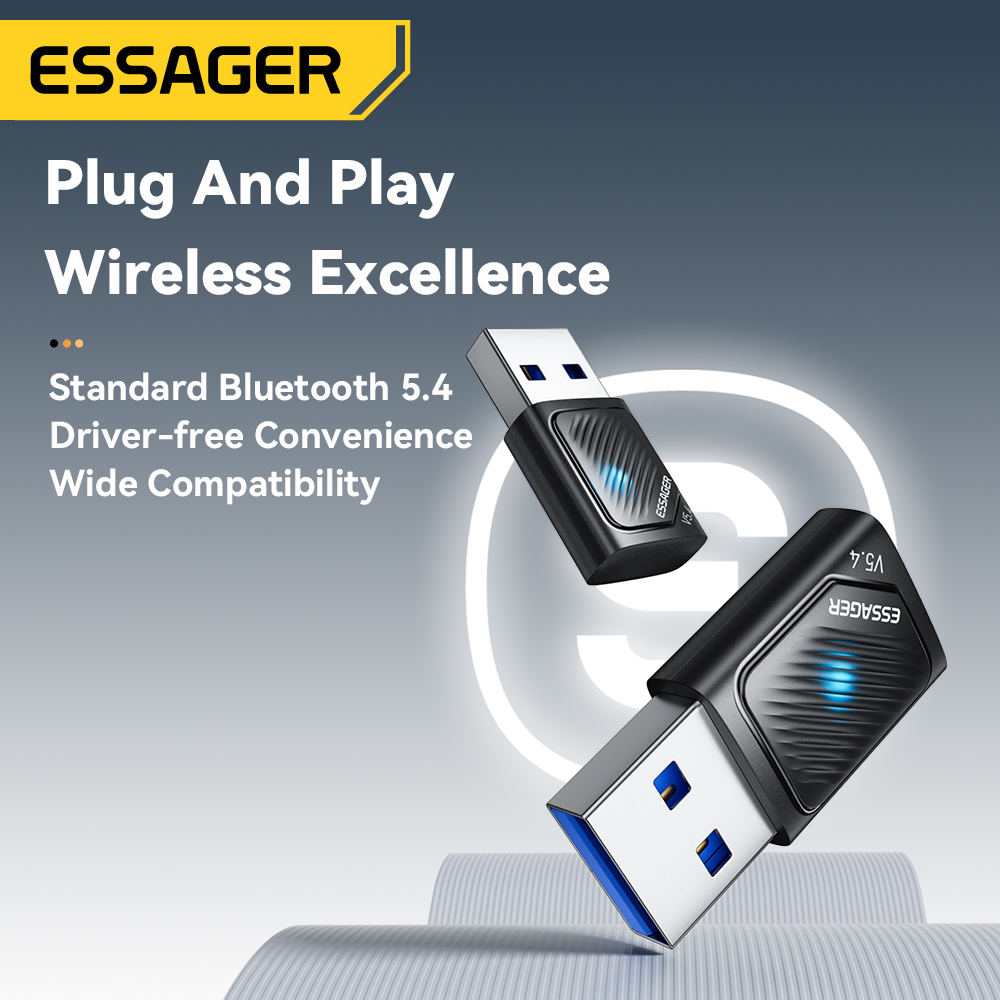 Mini Wireless Mouse - Essager USB Bluetooth 5.4 Adaptor Penerima