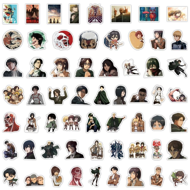 Good Laptop Accessories - 60 Buah Stiker Anime Attack On