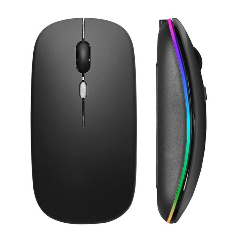 Mini Wireless Mouse - Mouse Nirkabel RGB Isi Ulang USB