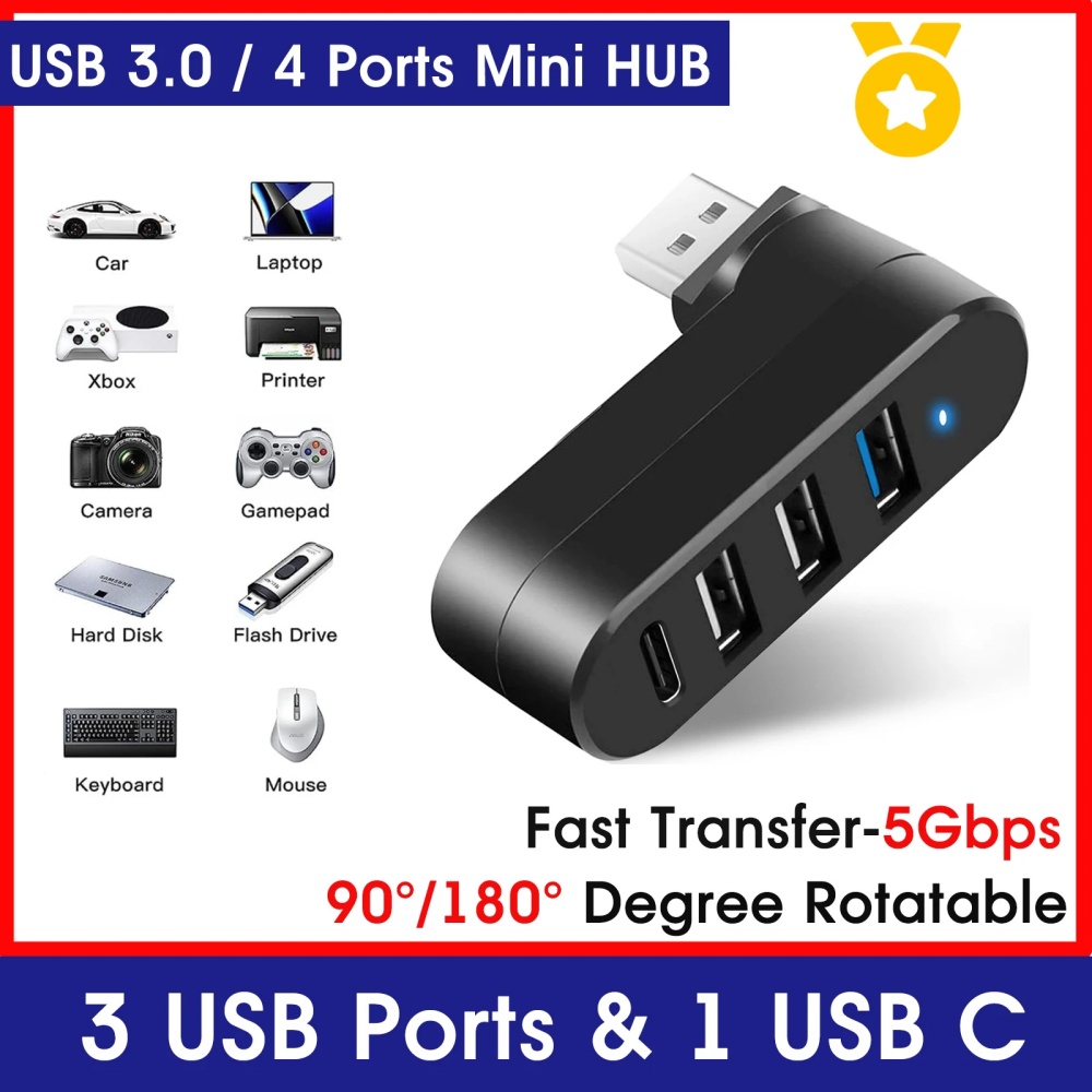 Laptop Accessories Macbook - Mini Splitter 4 Port USB Hub