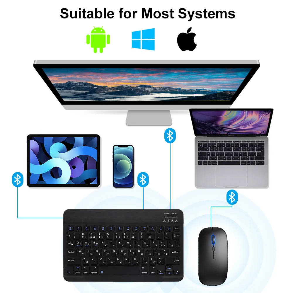 Keyboard Mouse Nirkabel Blueto - Mini Wireless Mouse ulasan dan harga