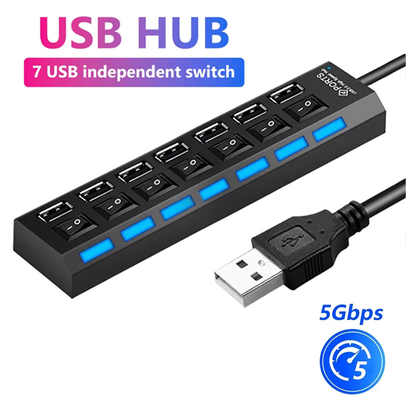 Pemisah Hub USB 2.0 7 Port unt - Laptop Accessories Computer ulasan dan harga
